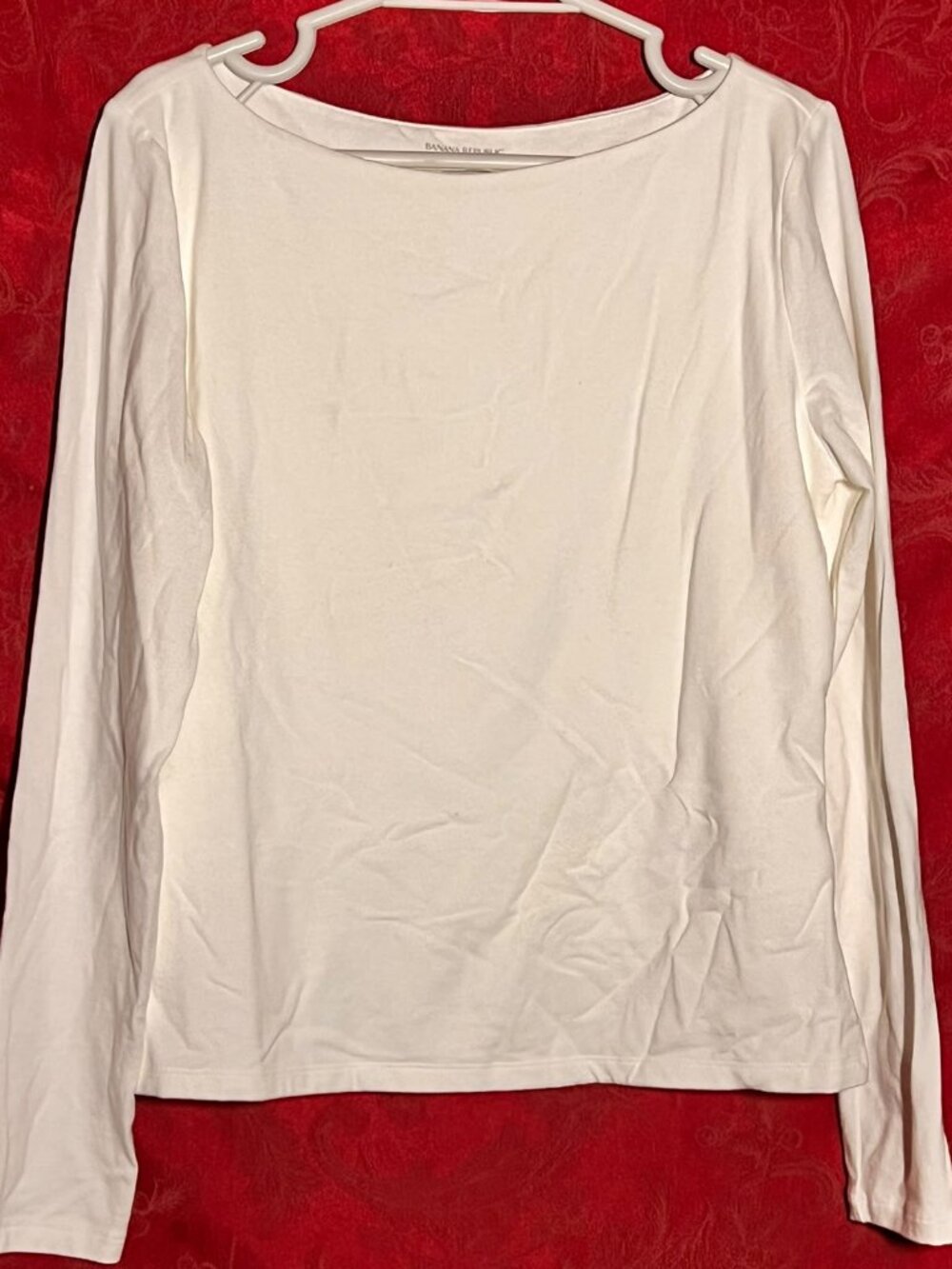 Banana Republic White Long Sleeve Soft Stretch Top Size M